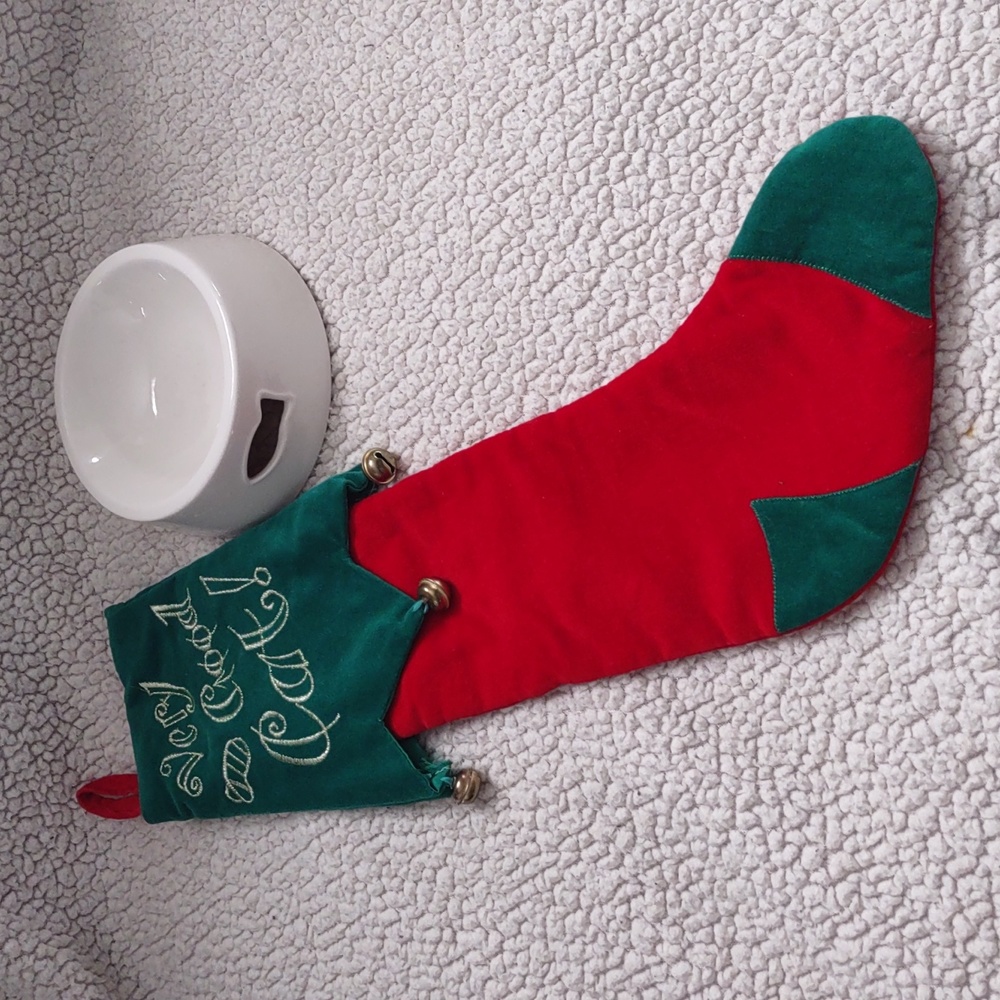 Cat food bowl and Christmas stocking bundle!